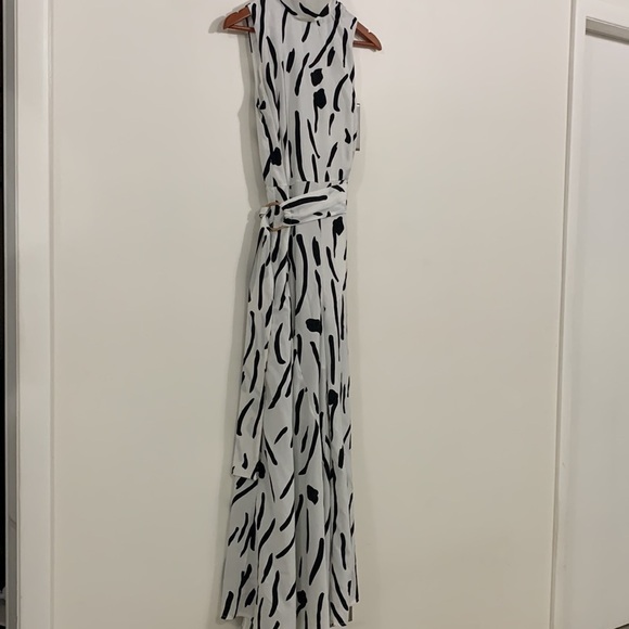 INA (í:ma) Tie-waist Jumpsuit Black and white sieze S - Picture 1 of 14
